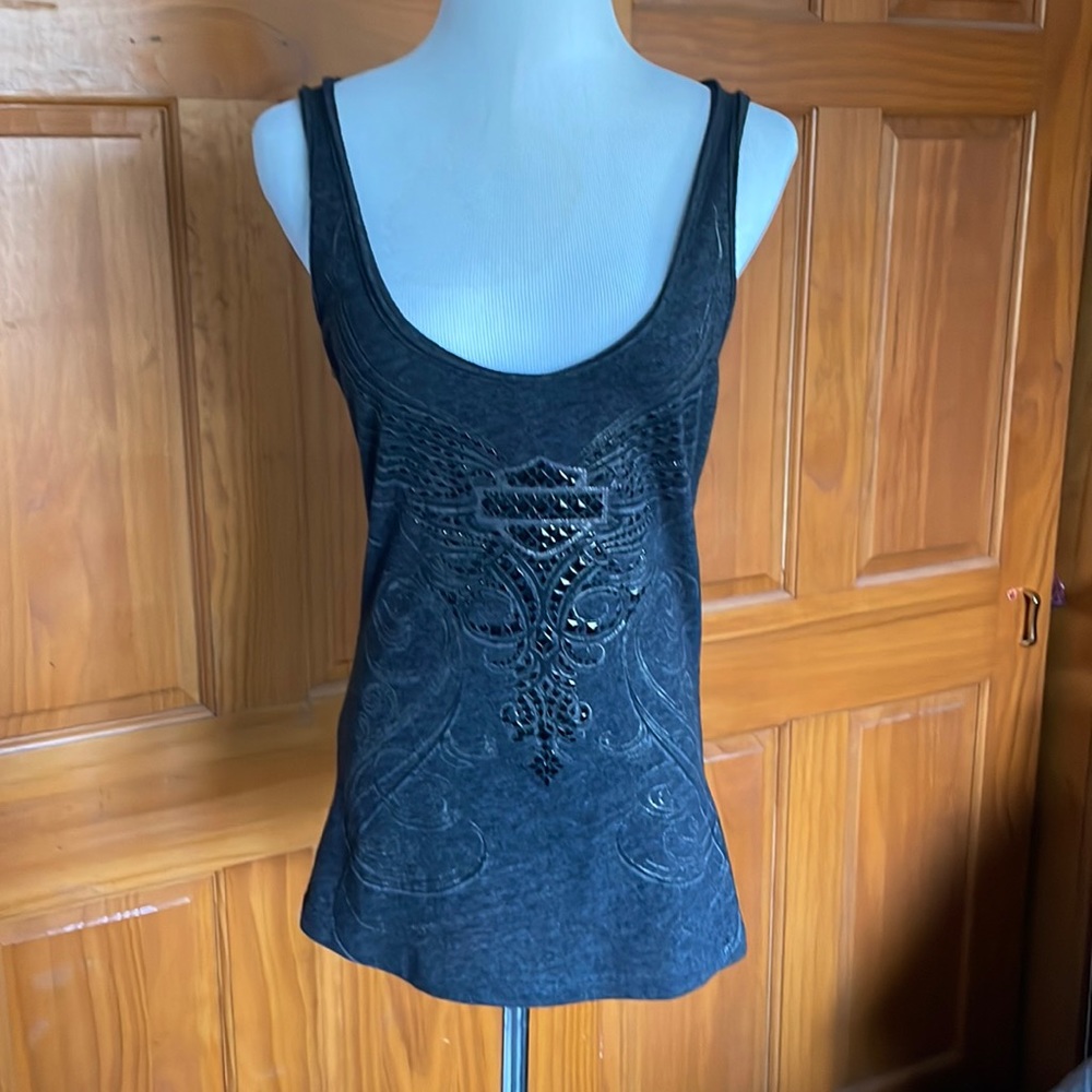 Harley-Davidson Black Bling Embellished Tank Top